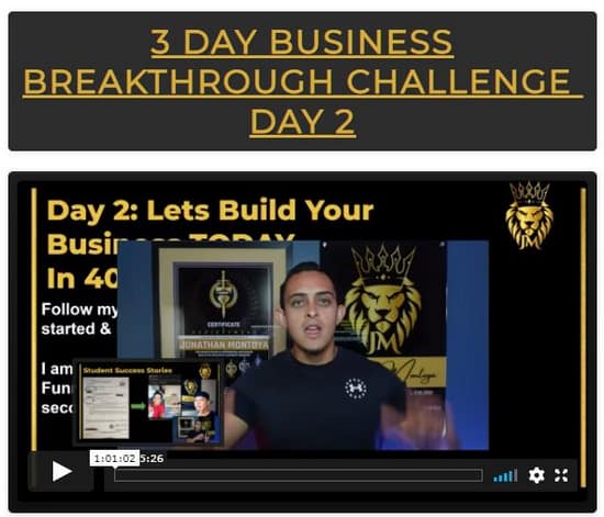 The 3 Day Business Breakthrough Challenge Day 2
