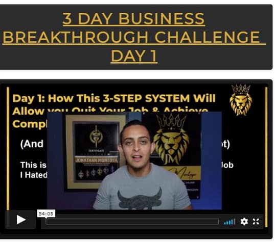 The 3 Day Business Breakthrough Challenge Day One